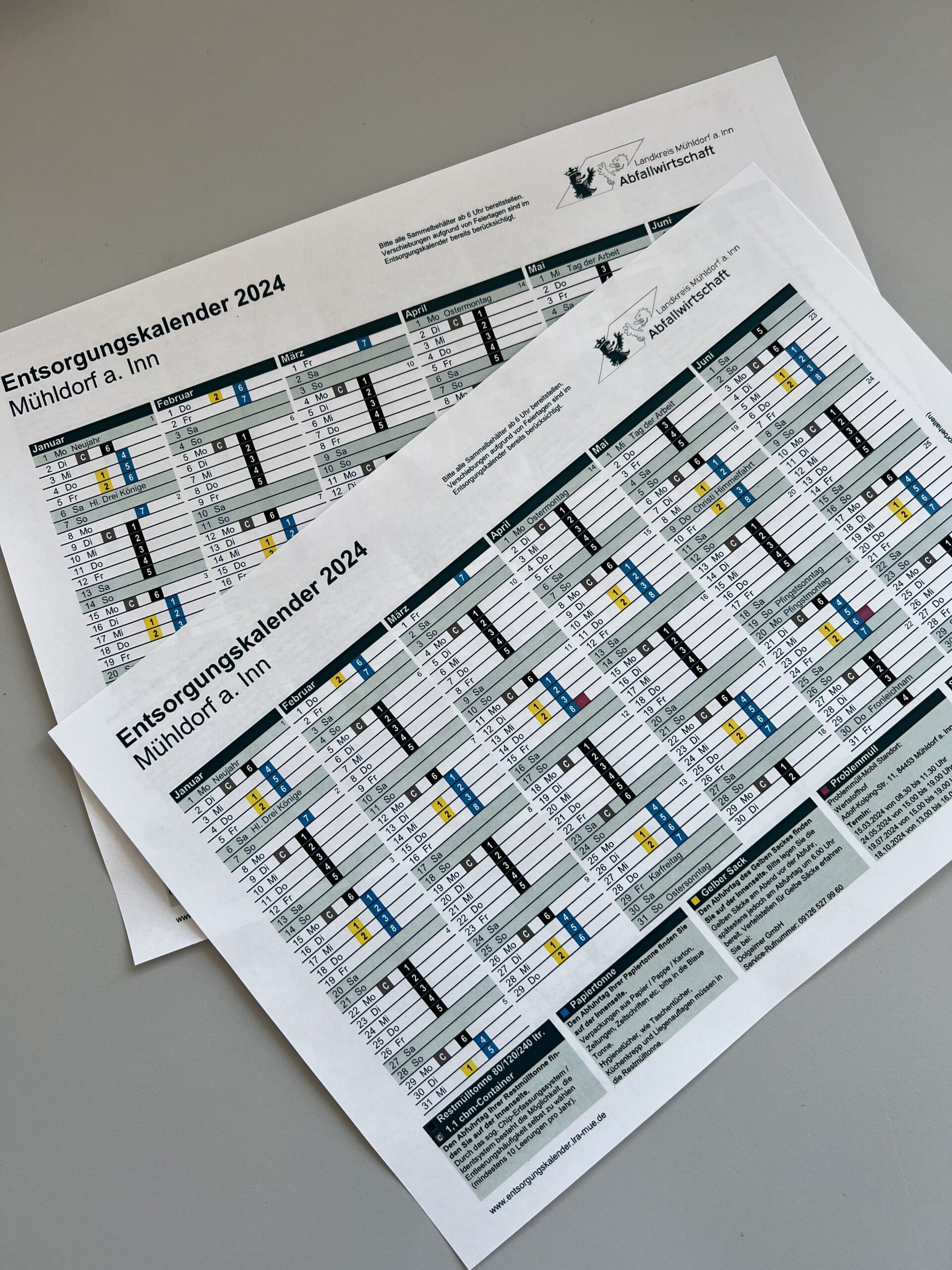 Verteilung der Entsorgungskalender 2024 – Bayern News