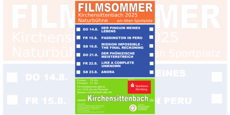 FilmSommer Kirchensittenbach Filmprogramm 2025