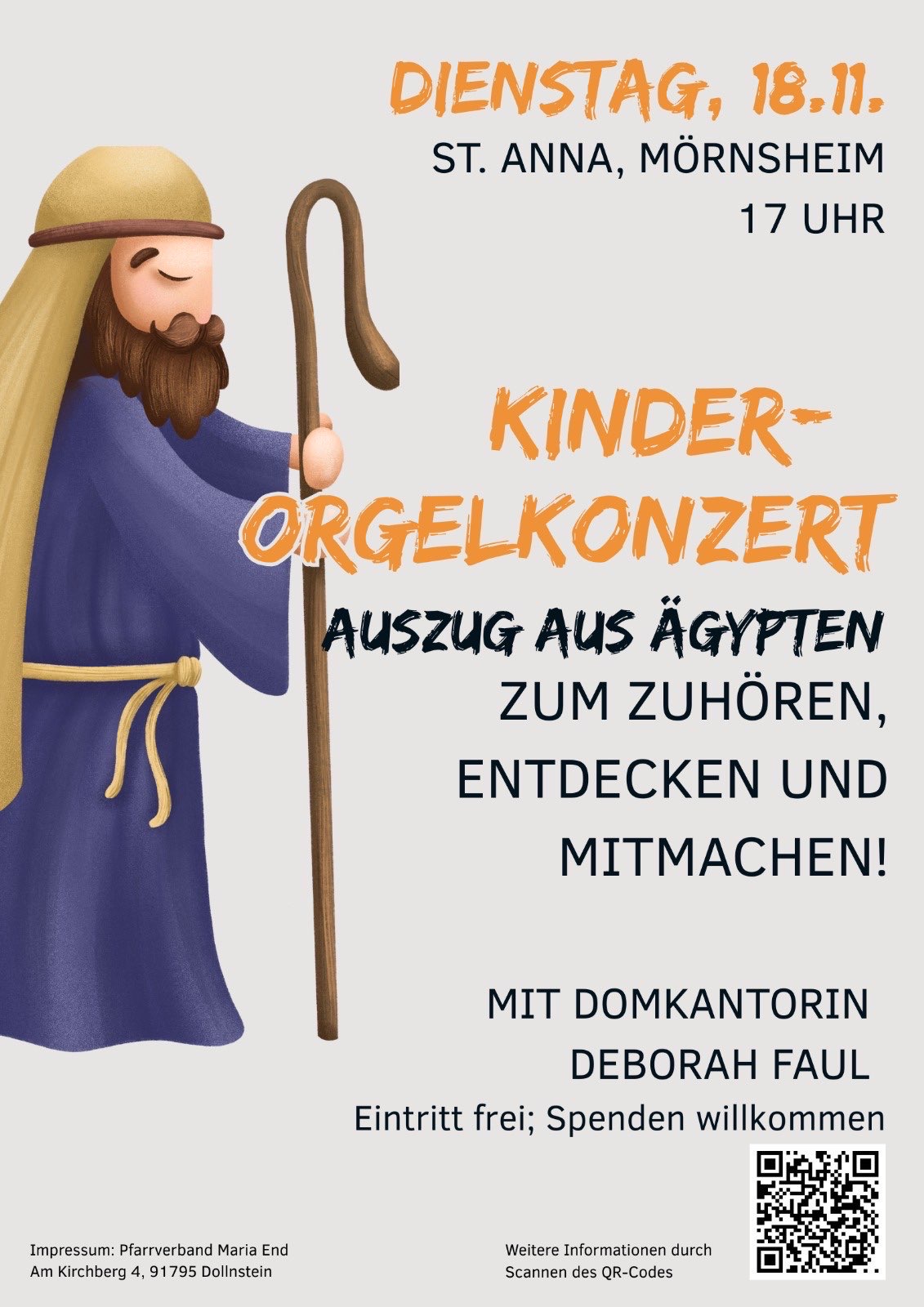 Plakat Kinder-Orgelkonzert am 18.11.25 in Mörnsheim