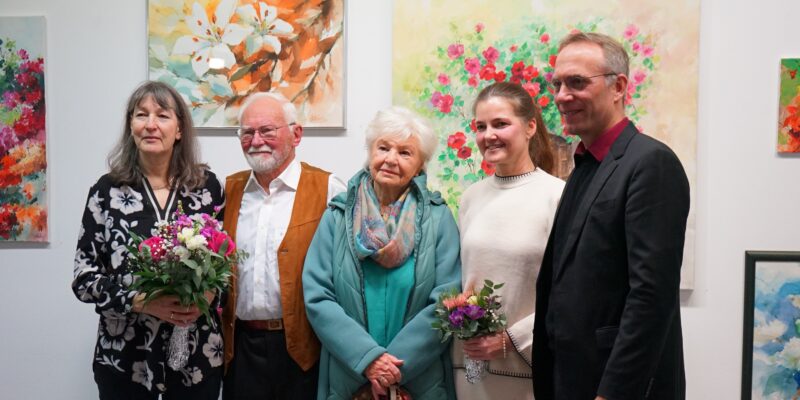 Elke-Keiper-Museumsleiterin-Horst-Preibisch-mit-Ehefrau-Lydia-Partsch-Kulturreferentin-und-Robert-Poetzsch-Erster-Buergermeister-v.l.n.r. bei der Ausstellungseröffnung